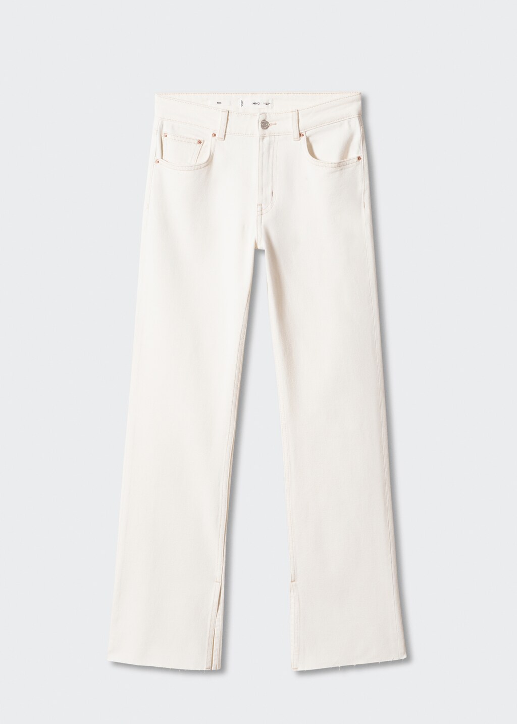 Medium-rise straight jeans with slits - Article without model