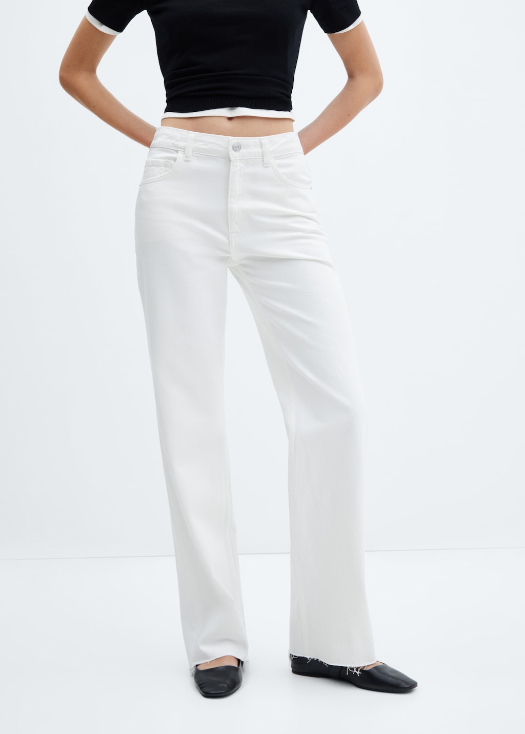 Mid-rise wideleg jeans - Middenvlak