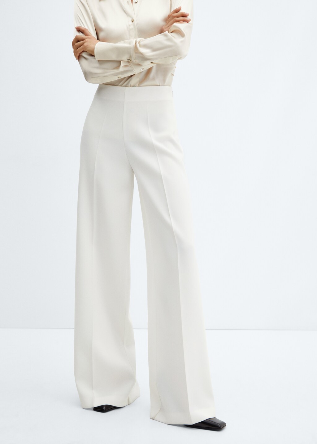 High-waist palazzo trousers - Medium plane