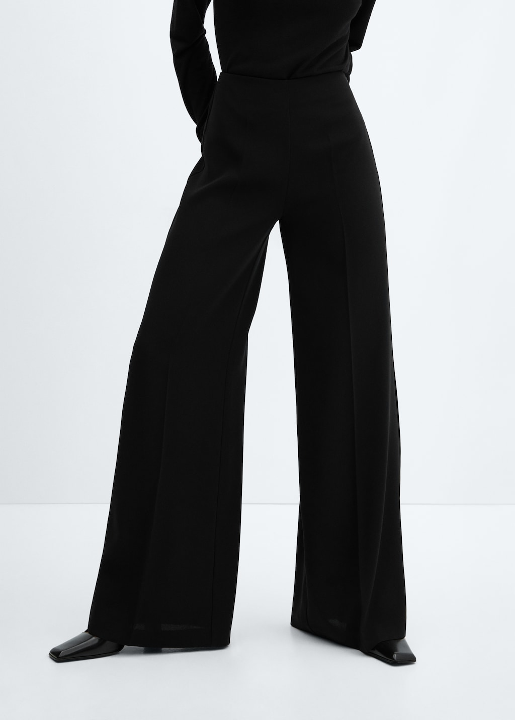 High-waist palazzo trousers - Medium plane