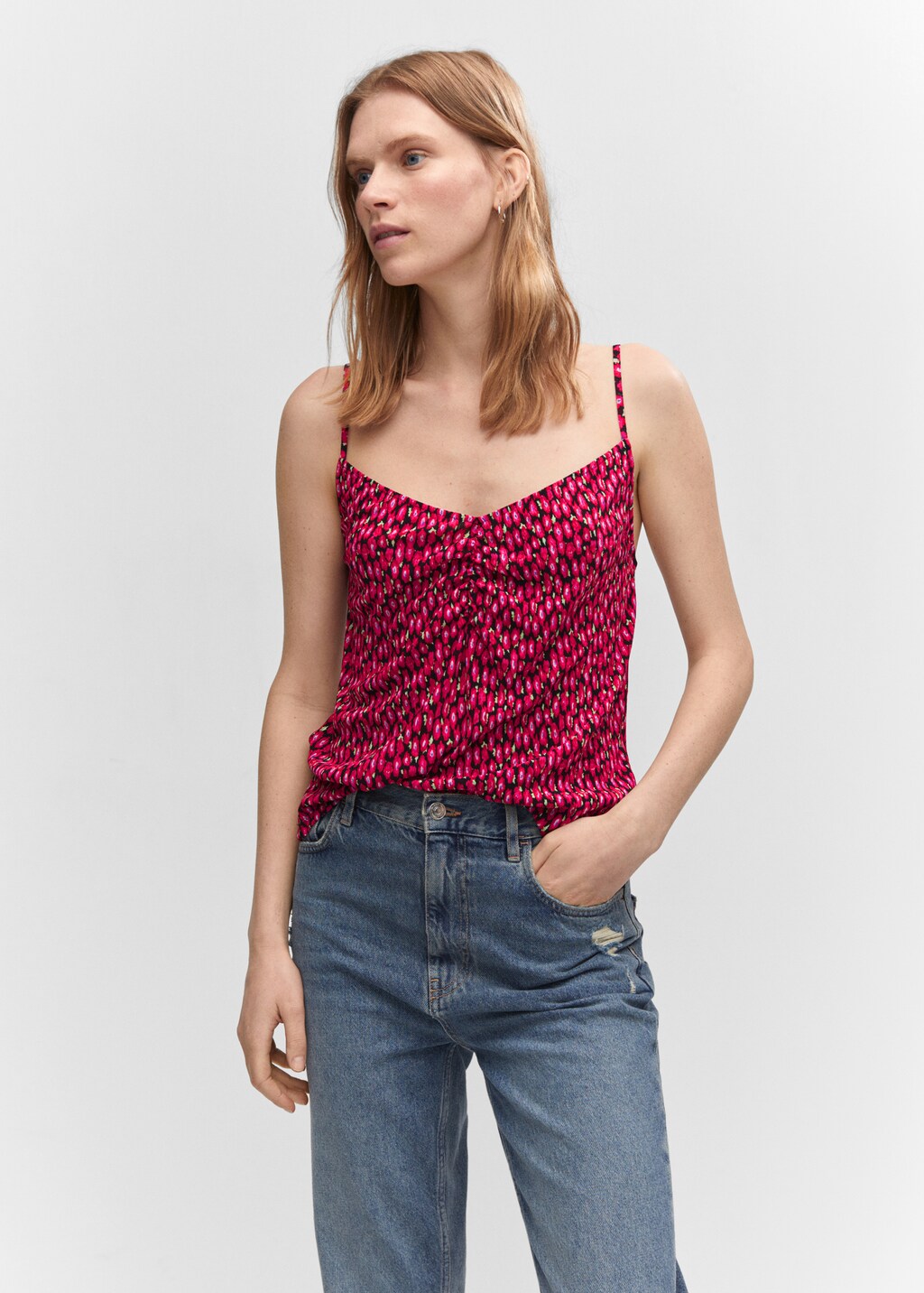 Print ruched top - Medium plane