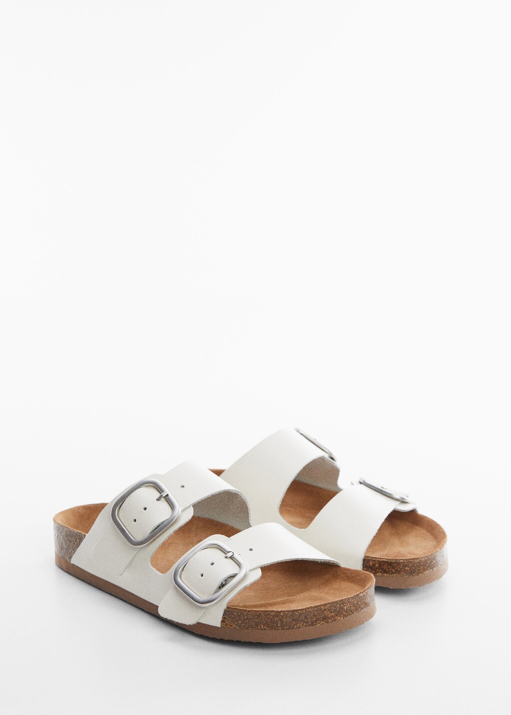 Buckle leather sandals - Medium plane