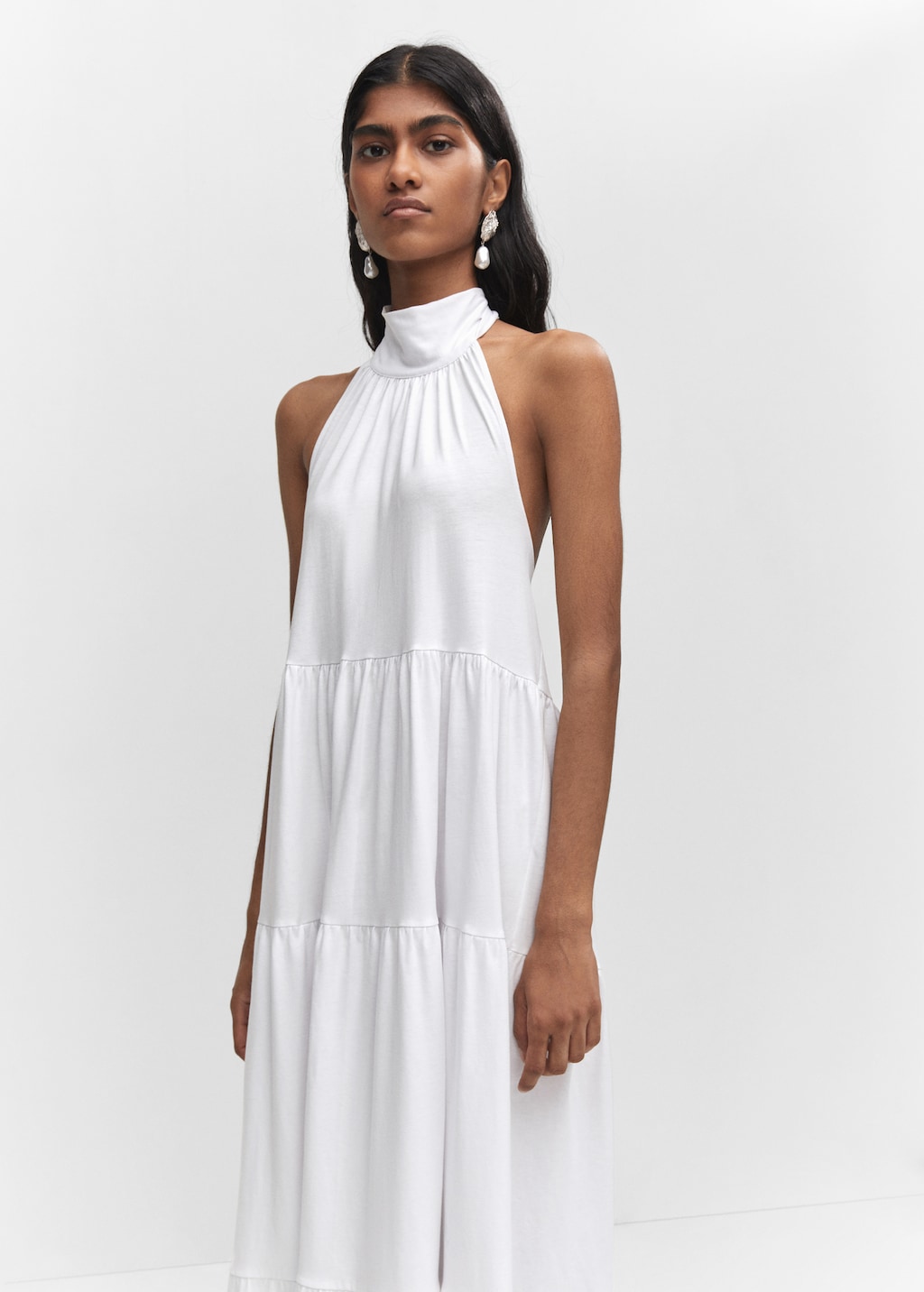 Halter-neck open-back dress - Medium plane