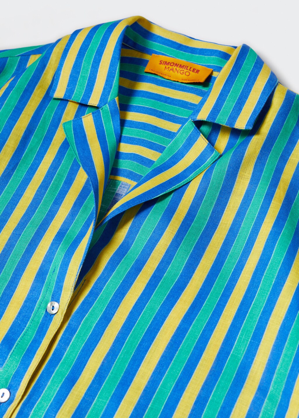 Multi-coloured striped linen shirt - Details of the article 8