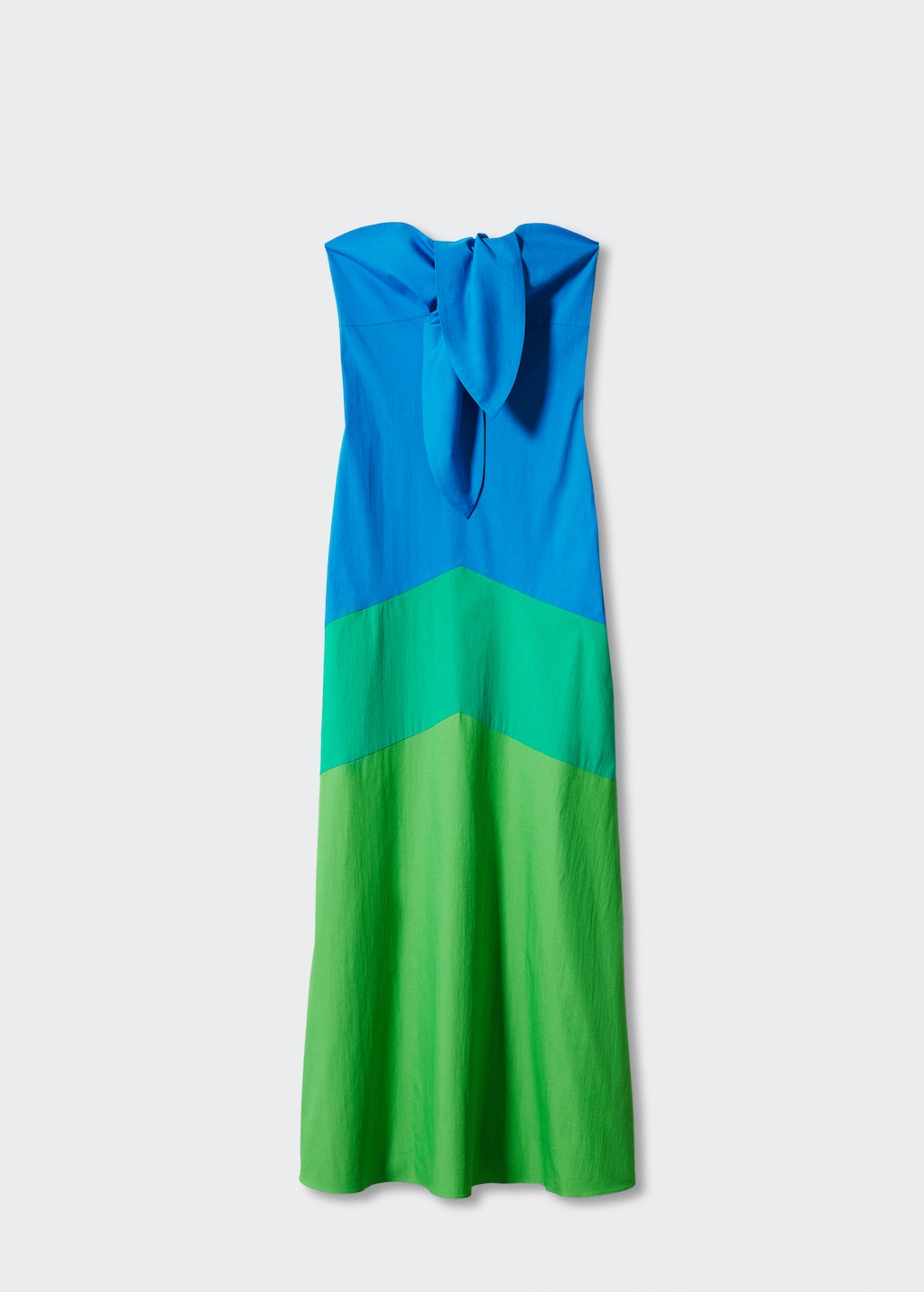 Multi-colored dress with knot neckline - Article without model