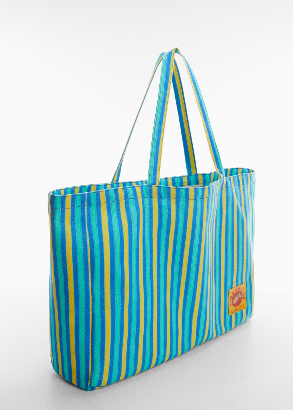 Multi-coloured striped maxi bag - Medium plane