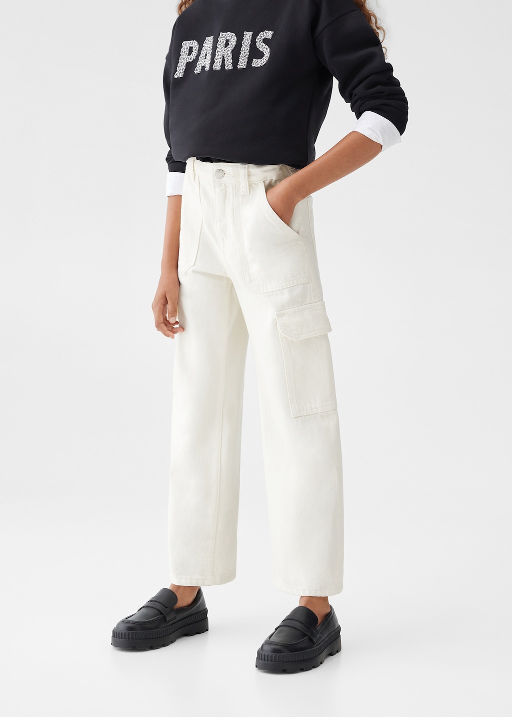 Pantalon cargo coton - Plan moyen