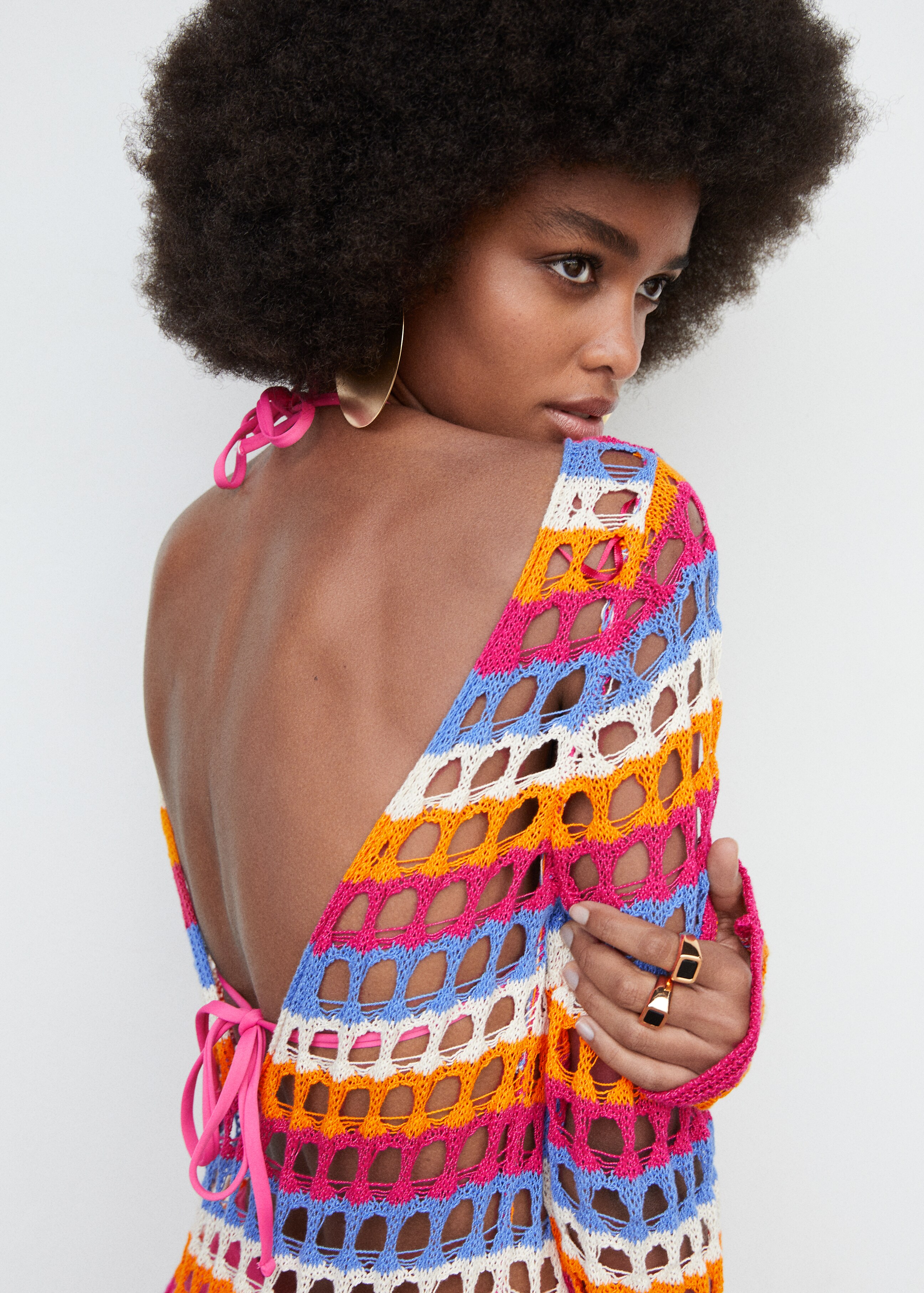Multi-coloured crochet dress - Details of the article 1