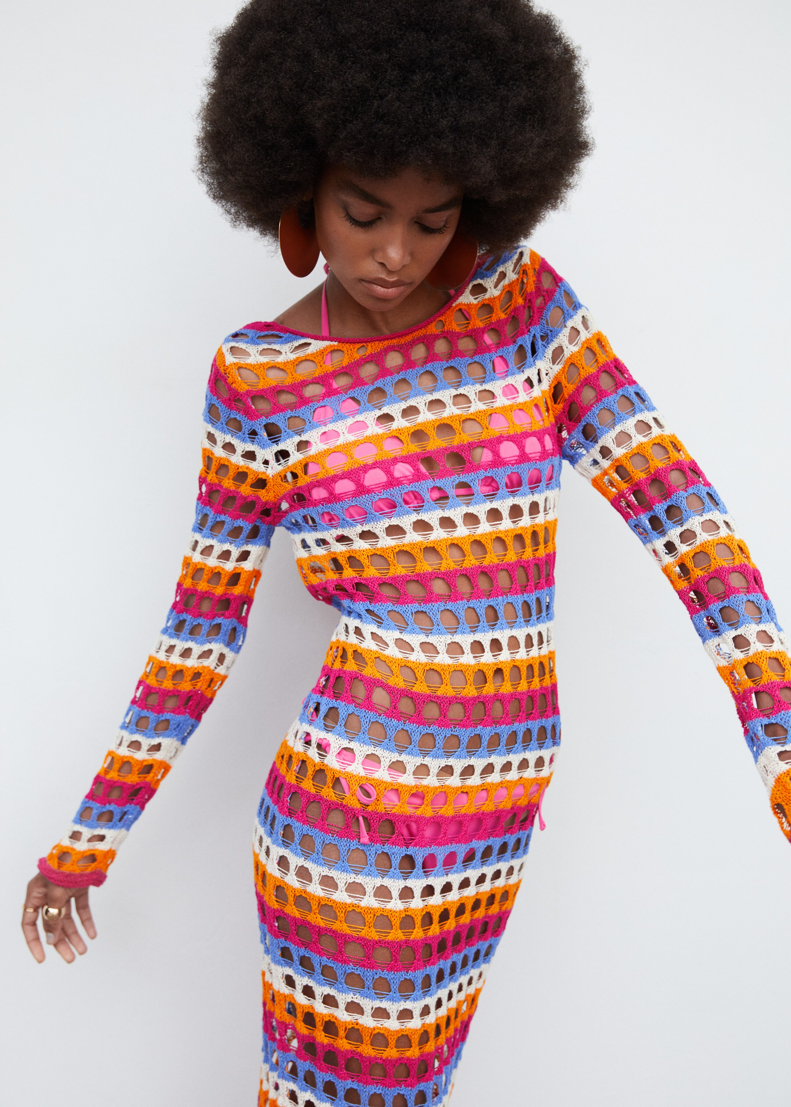 Multi-coloured crochet dress - Details of the article 2
