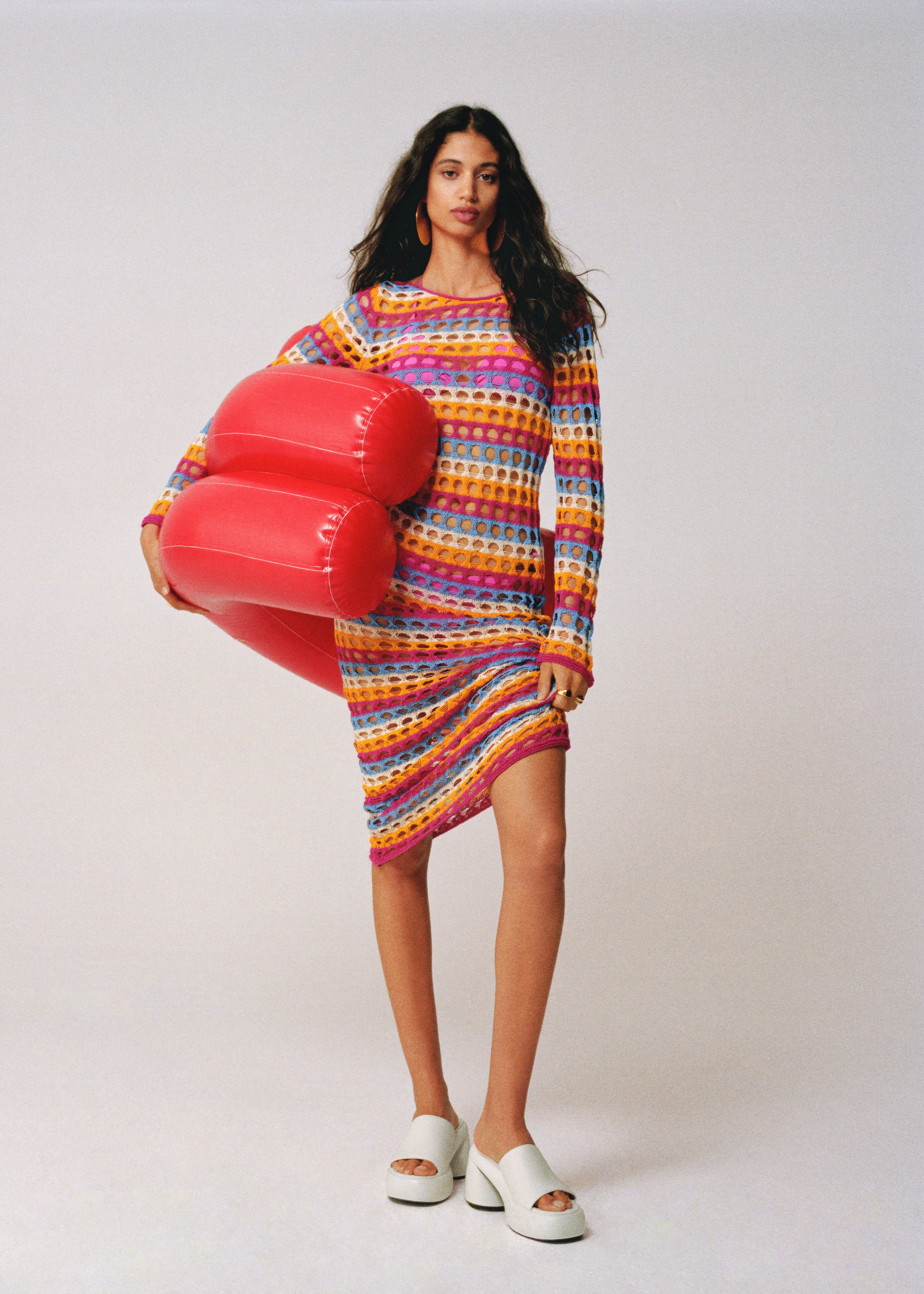 Multi-coloured crochet dress - Details of the article 6