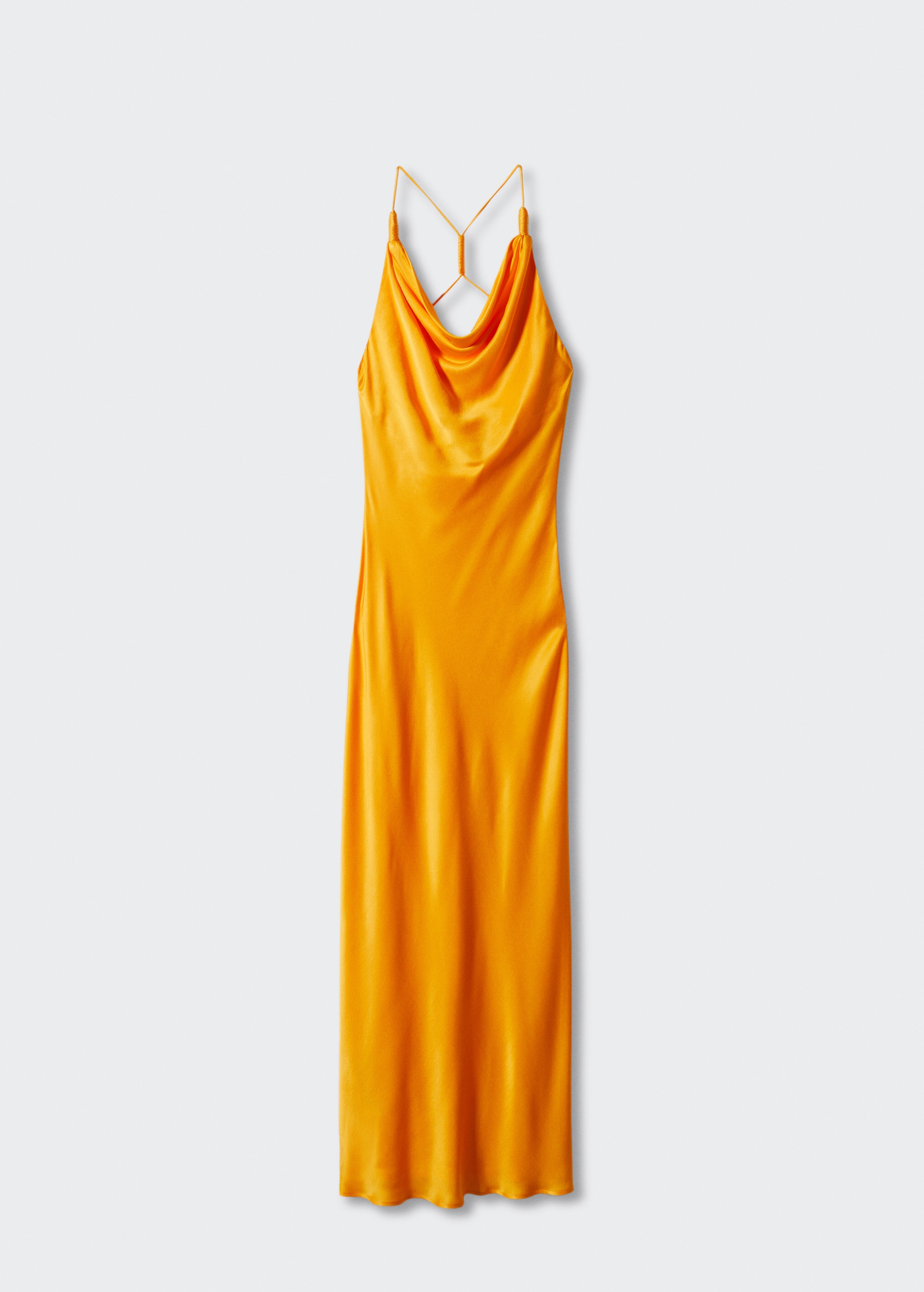 Satiniertes Kleid mit drapiertem Ausschnitt - Artikel ohne Model
