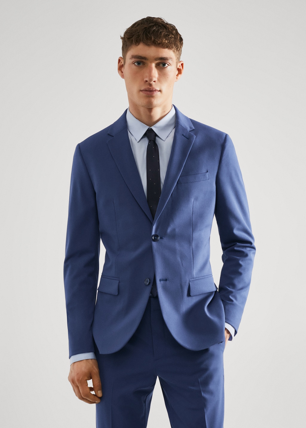 Super slim-fit blazer van stretch stof - Middenvlak