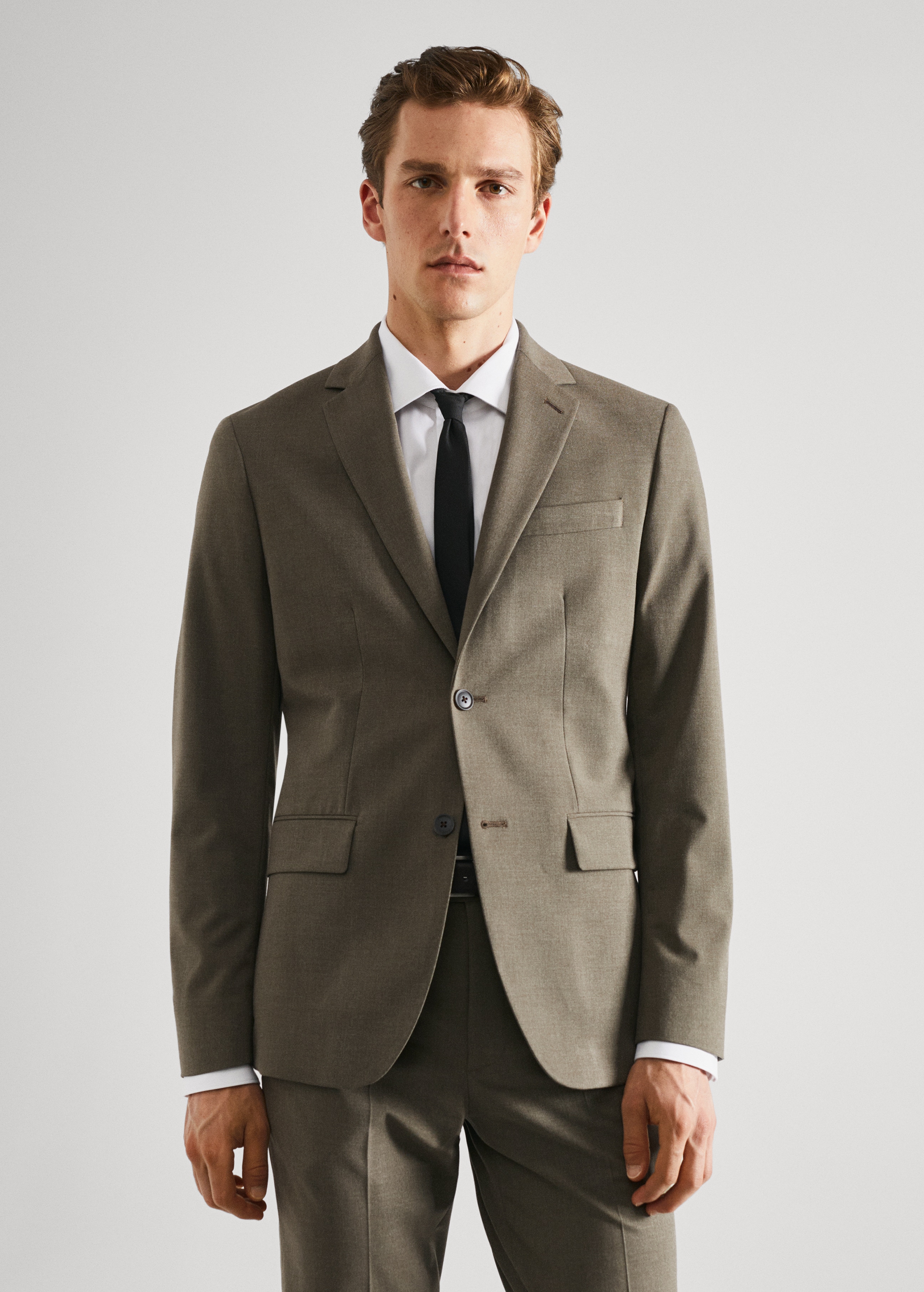 Stretch fabric slim-fit suit jacket - Medium plane