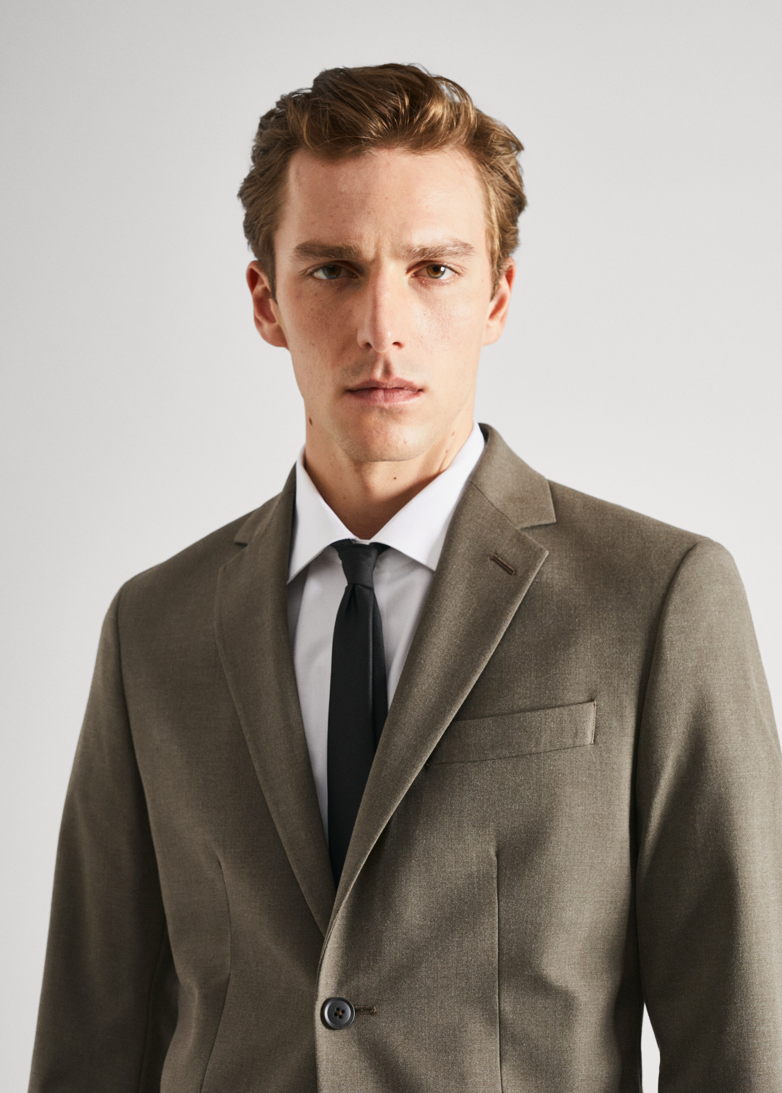 Stretch fabric slim-fit suit jacket - Details of the article 1