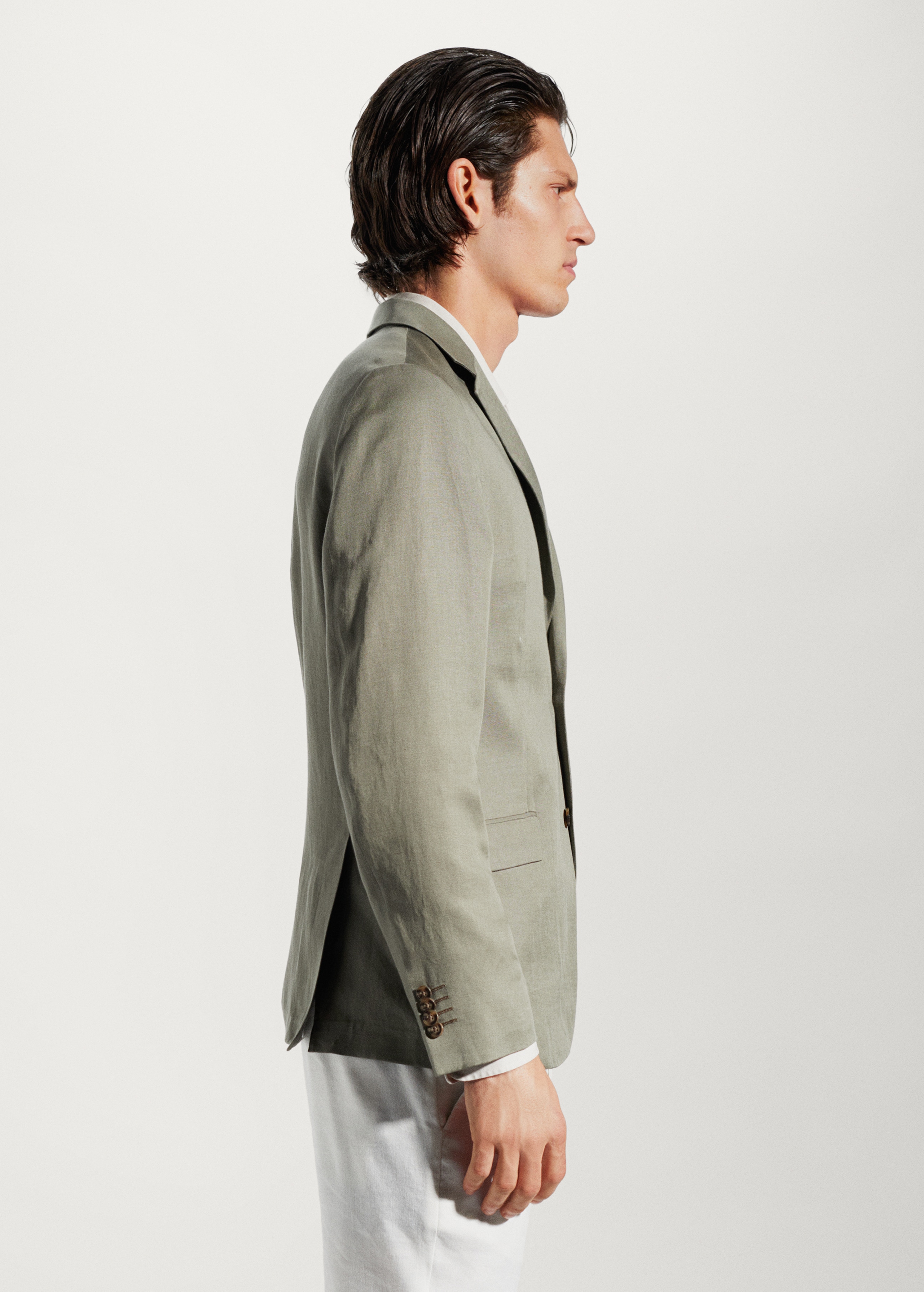 Slim fit linen suit blazer - Details of the article 2
