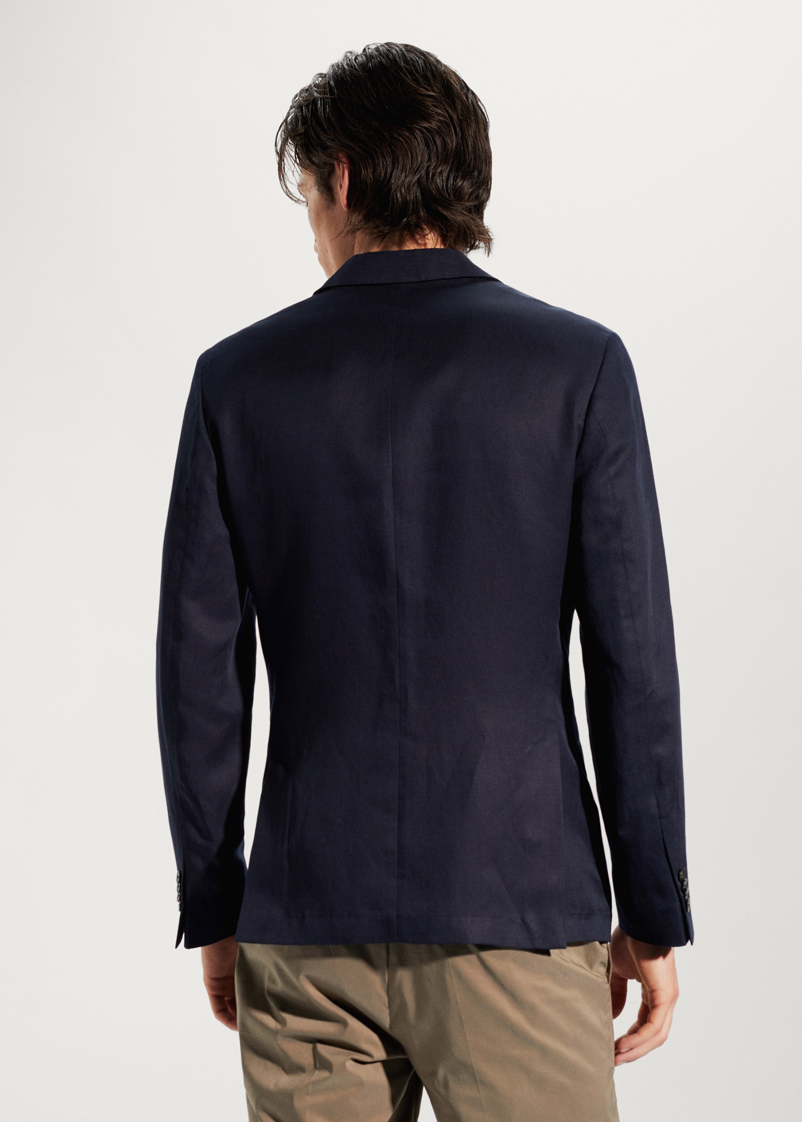 Slim fit linen suit blazer - Reverse of the article