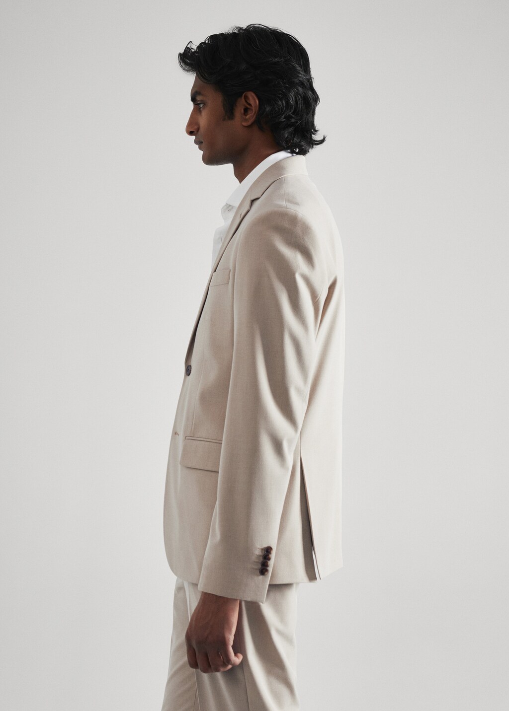 Stretch fabric slim-fit suit jacket - Details of the article 2