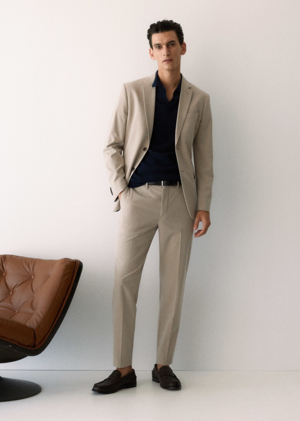 Stretch fabric slim-fit suit jacket - Details of the article 5