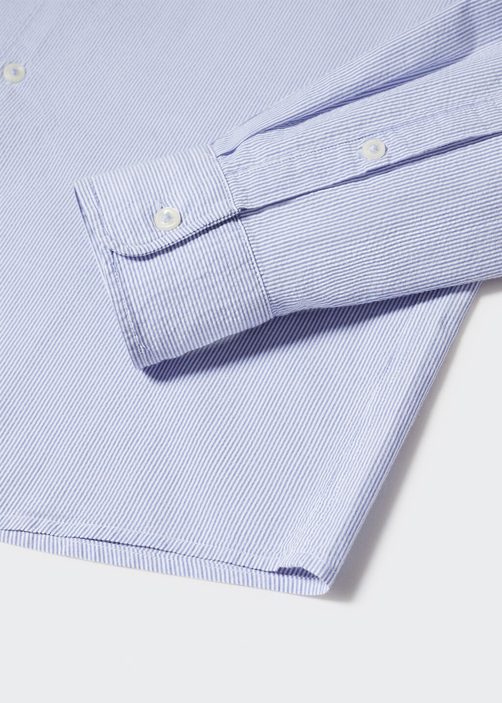 Cotton seersucker shirt with multiple stripes - Details of the article 8