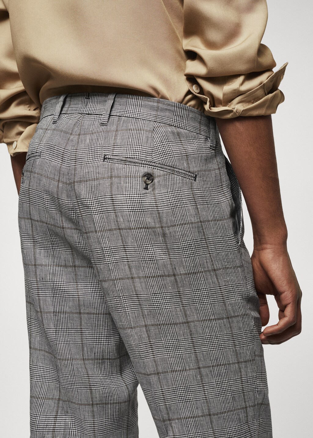 Prince of Wales linen-blend trousers - Details of the article 2