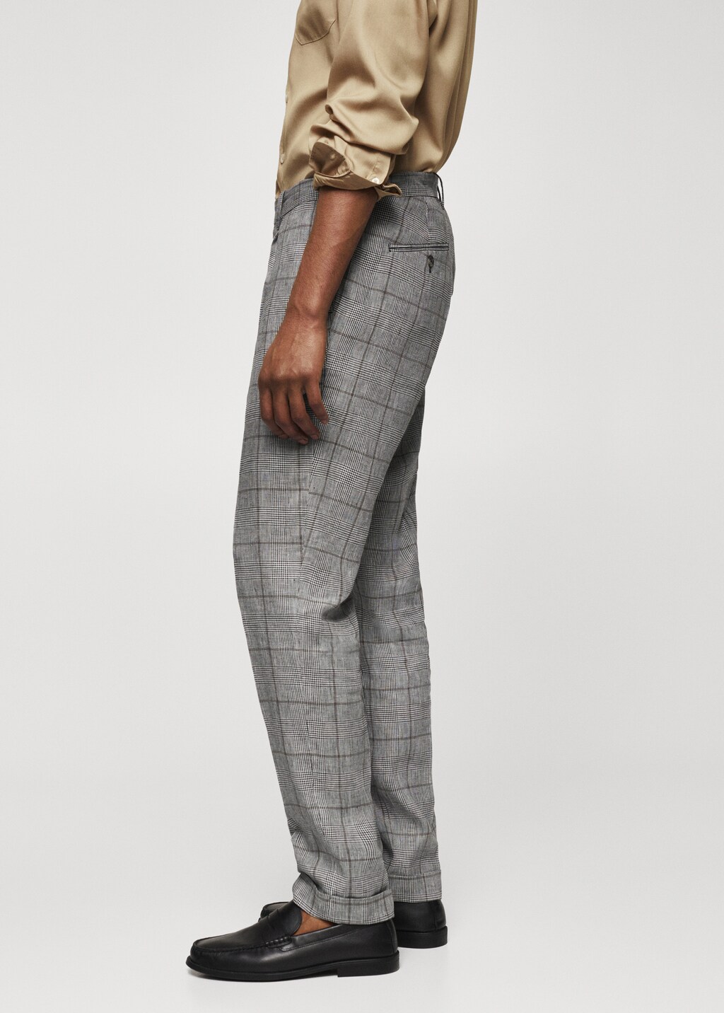 Prince of Wales linen-blend trousers - Details of the article 4