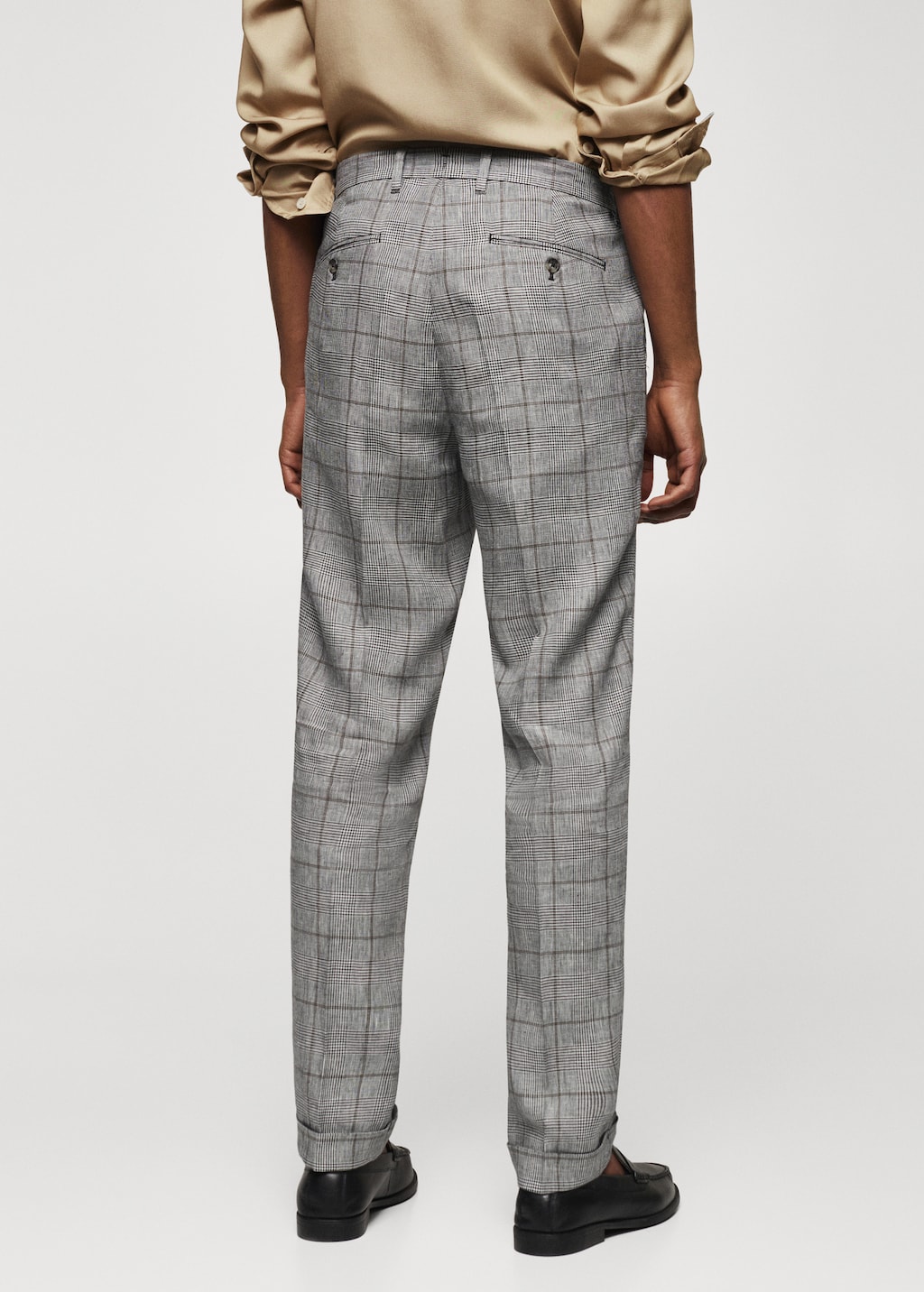 Prince of Wales linen-blend trousers - Reverse of the article