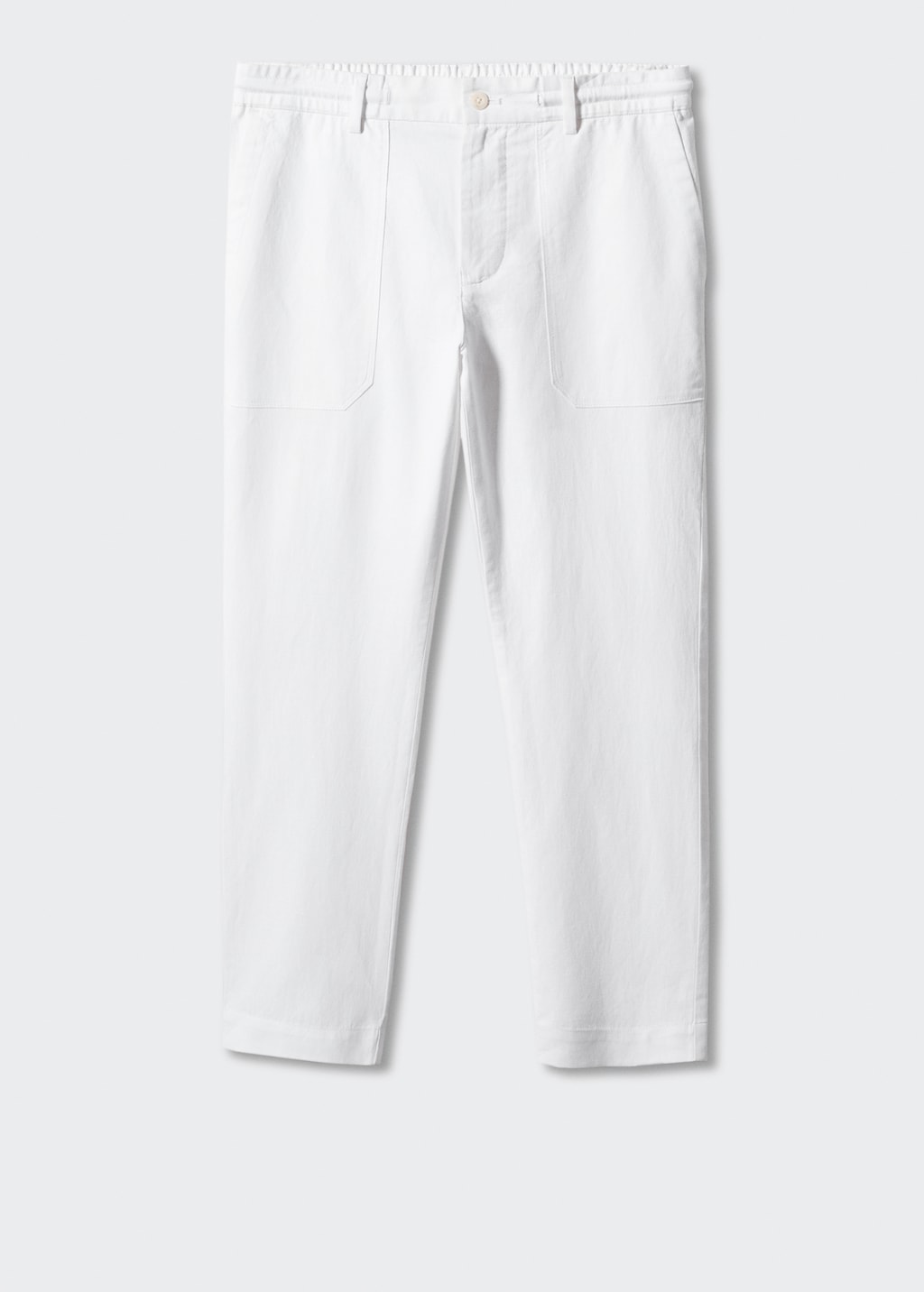 Regular fit cotton linen trousers - Article without model