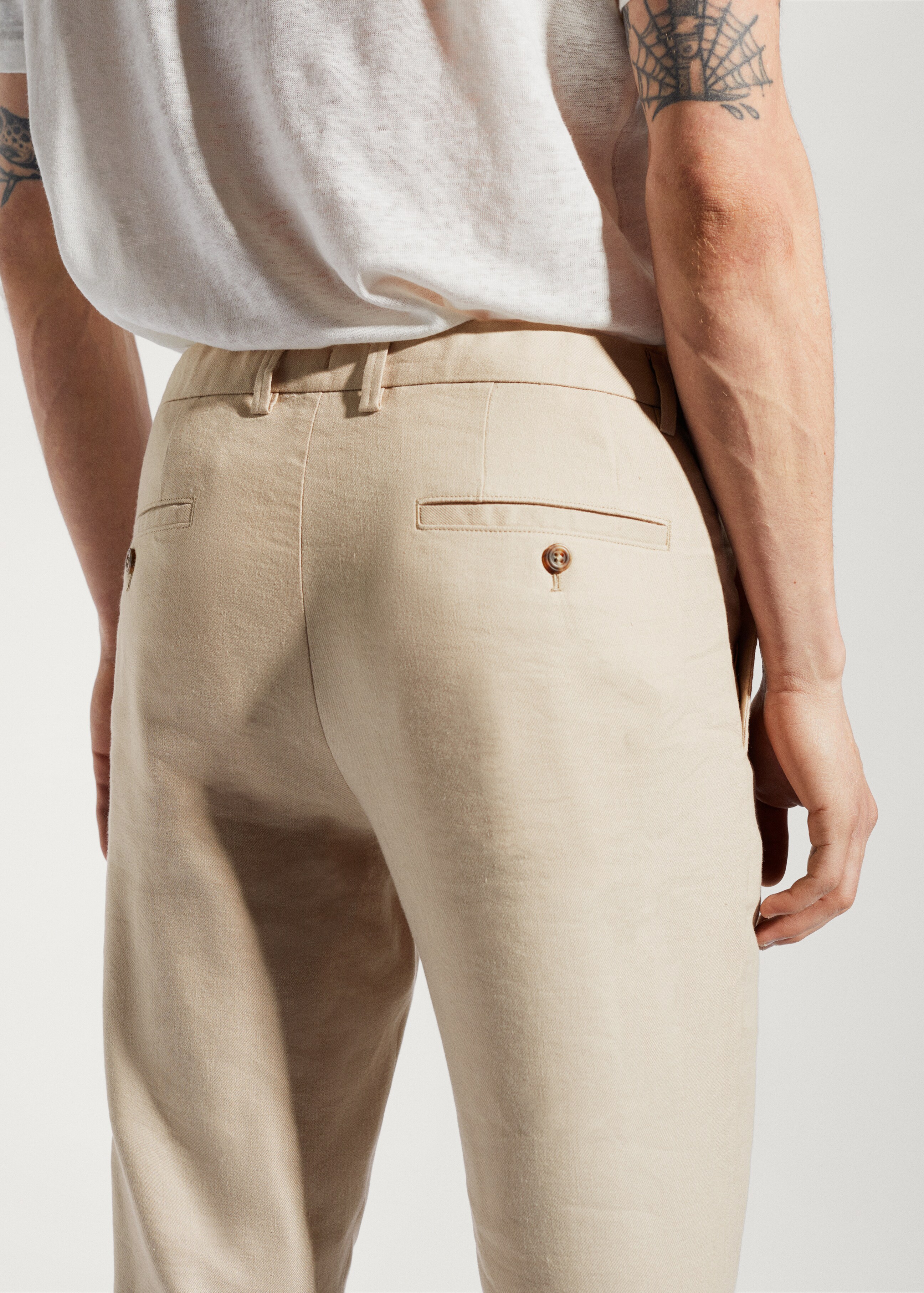 Pantalón slim fit lino cordón interior - Detalle del artículo 6