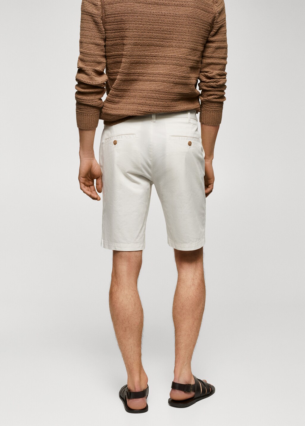 Slim-fit chino cotton bermuda shorts - Reverse of the article