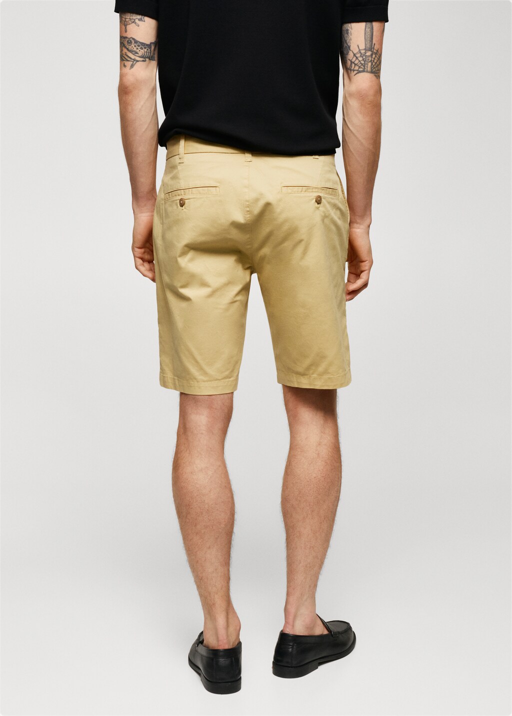 Slim-fit chino cotton bermuda shorts - Reverse of the article