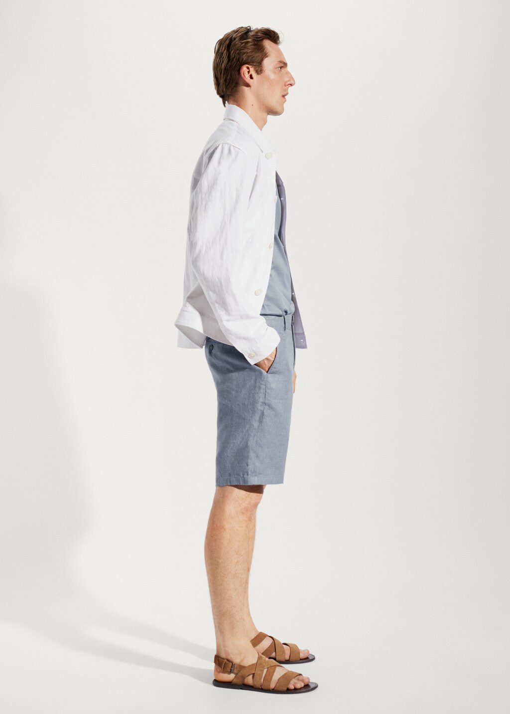 100% linen shorts - Details of the article 4