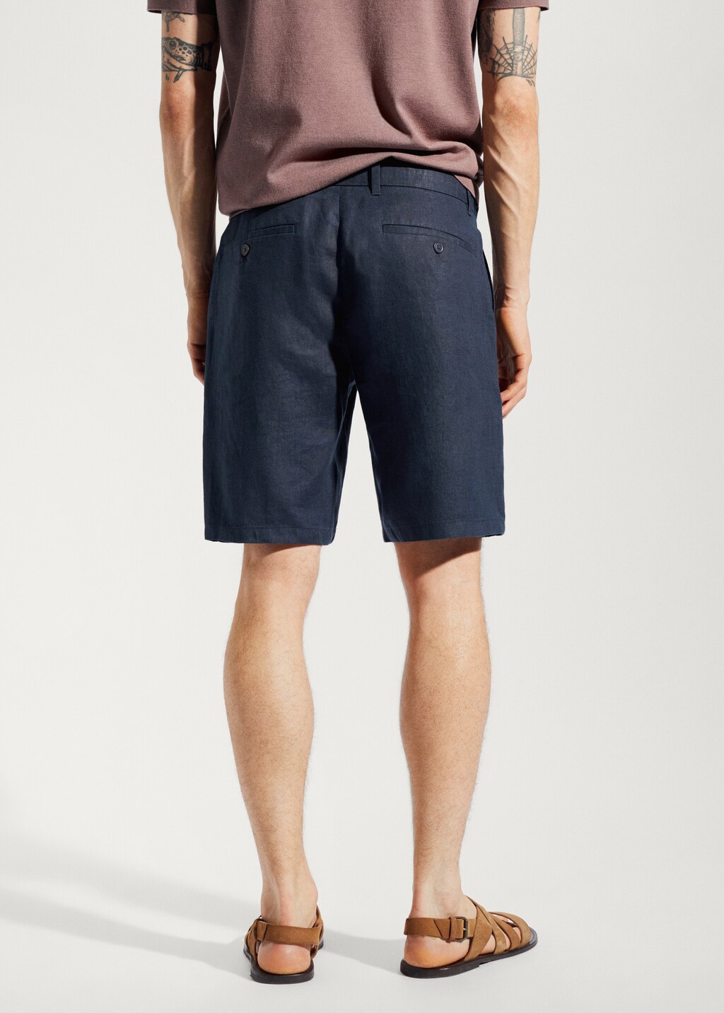 Bermudashorts aus 100 % Leinen - Rückseite des Artikels