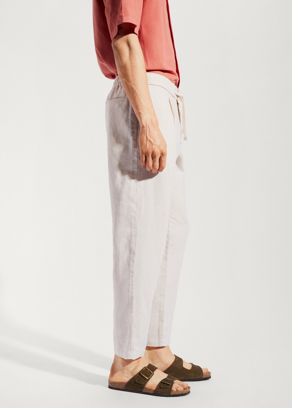 Slim-fit trousers with drawstring  - Details of the article 4