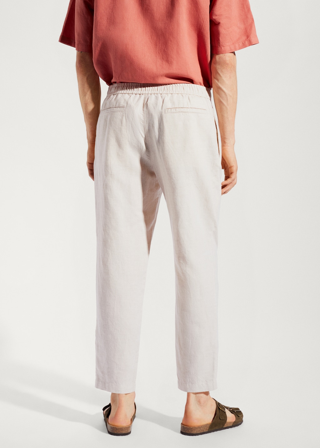 Slim-fit trousers with drawstring  - Reverse of the article