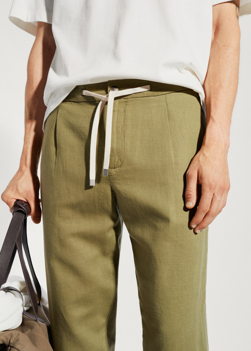 Slim Fit-Leinenhose mit Kordel - Detail des Artikels 1