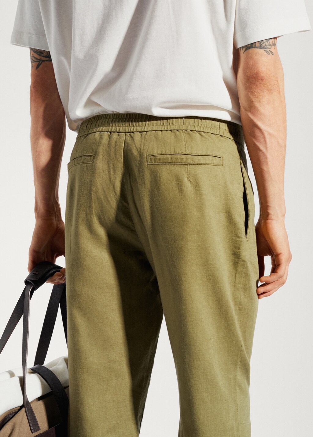 Slim Fit-Leinenhose mit Kordel - Detail des Artikels 2