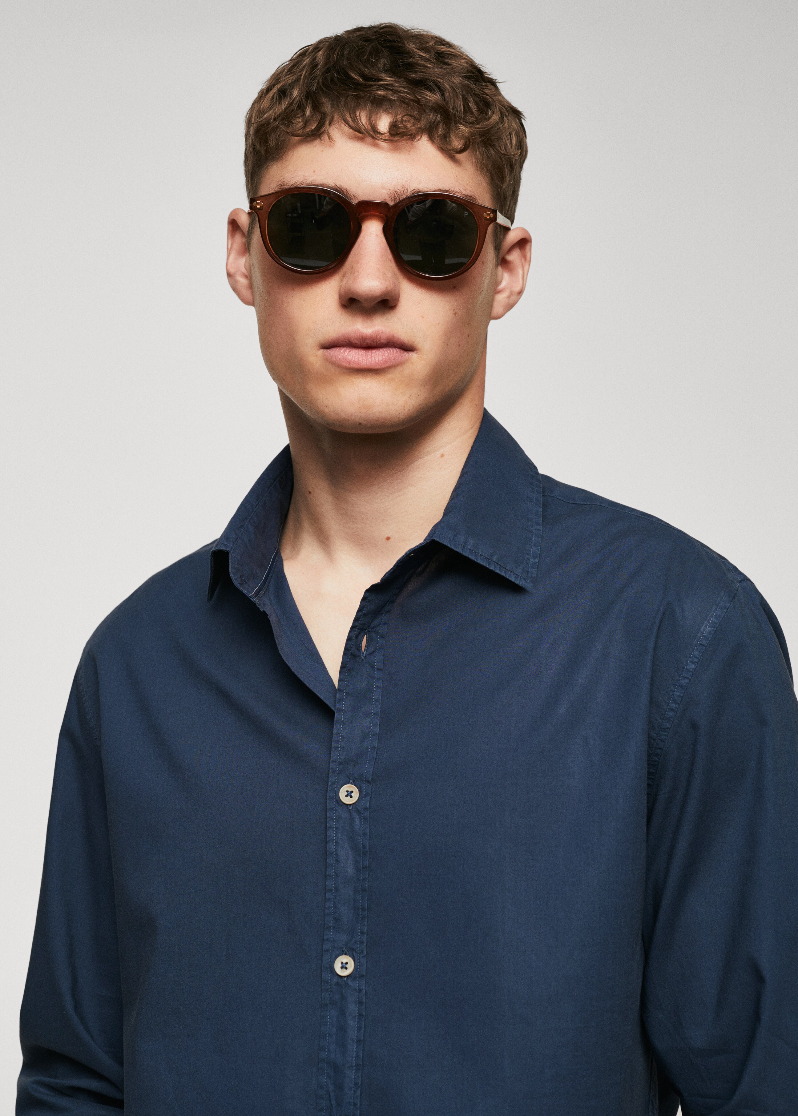 Regular-fit cotton voile shirt - Details of the article 1