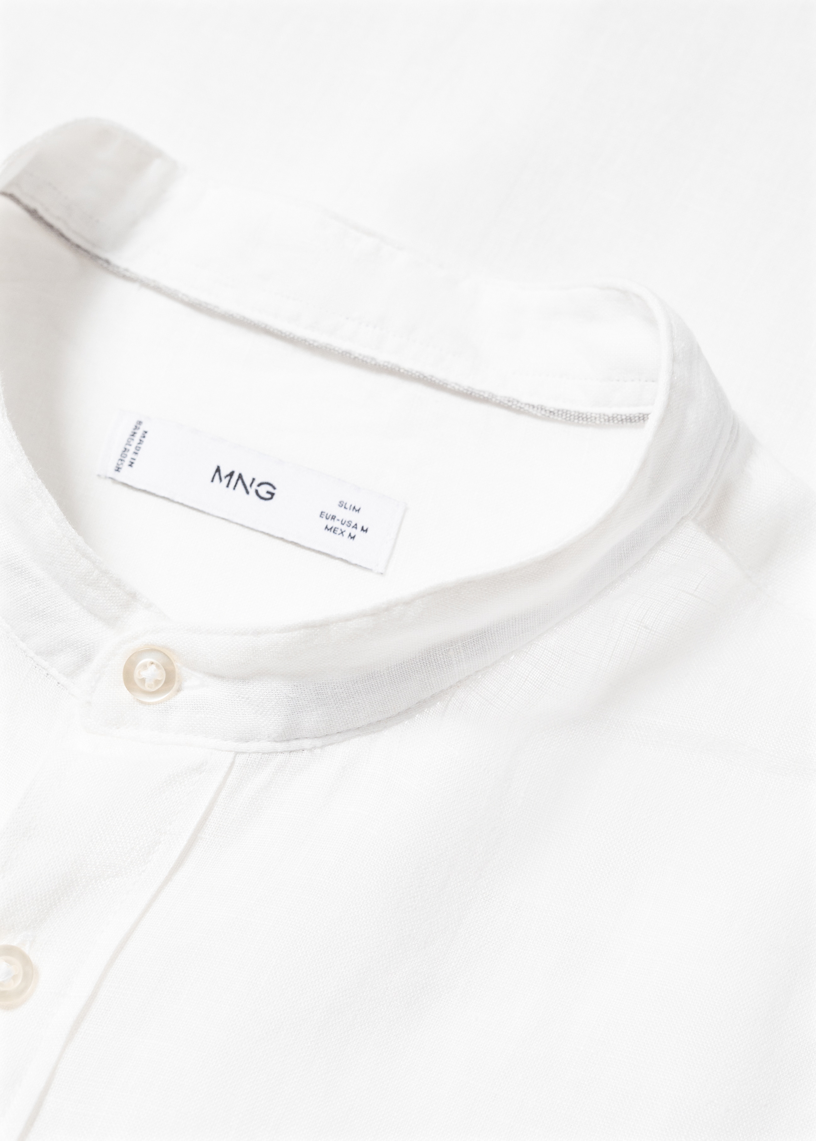 100% linen Mao collar shirt - Details of the article 8
