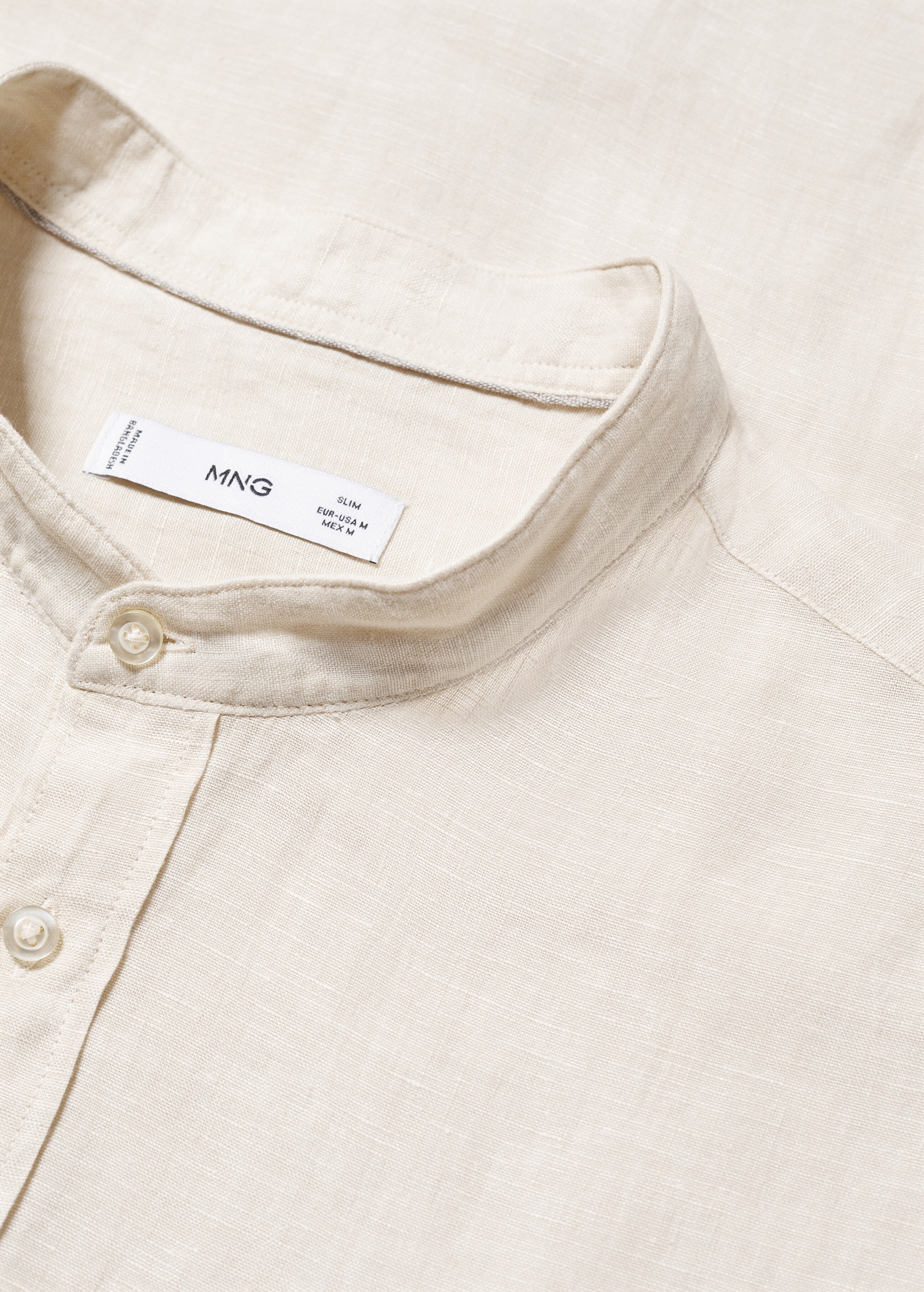 100% linen Mao collar shirt - Details of the article 8