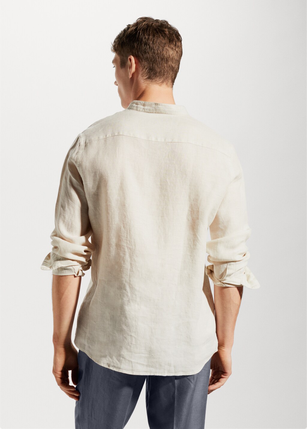 100% linen Mao collar shirt - Reverse of the article