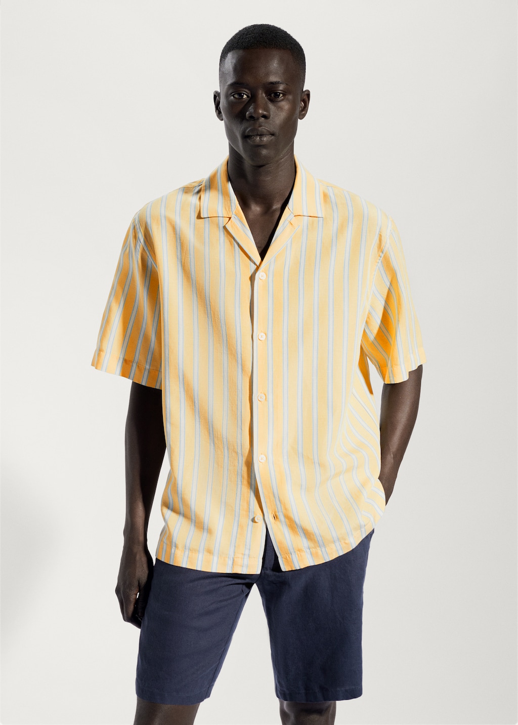 Striped cotton linen shirt - Medium plane