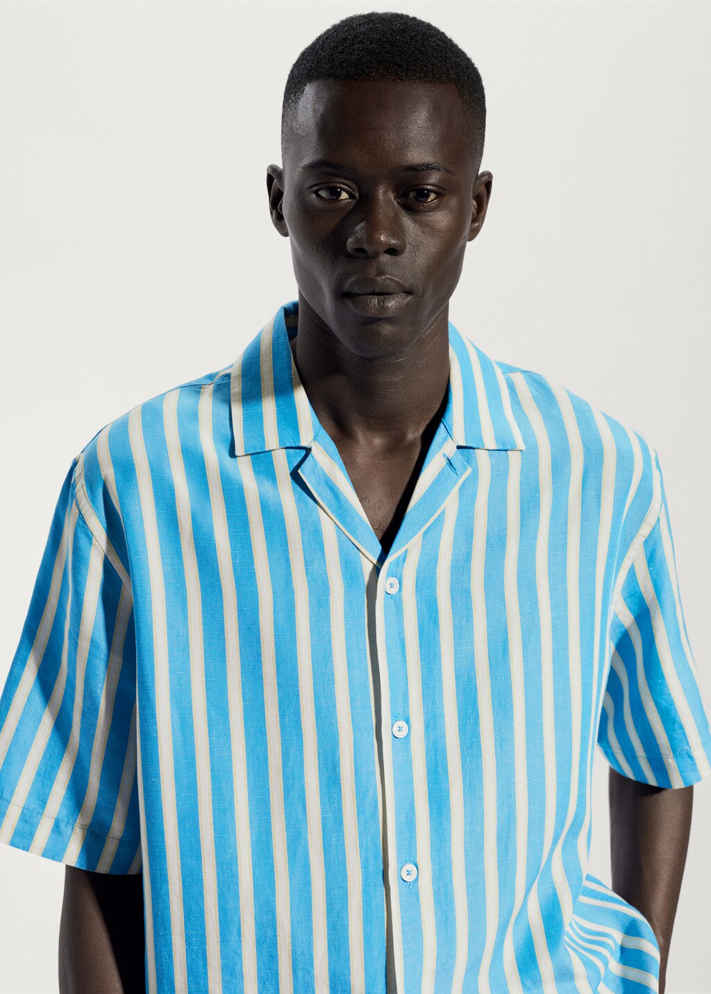 Striped cotton linen shirt - Details of the article 1