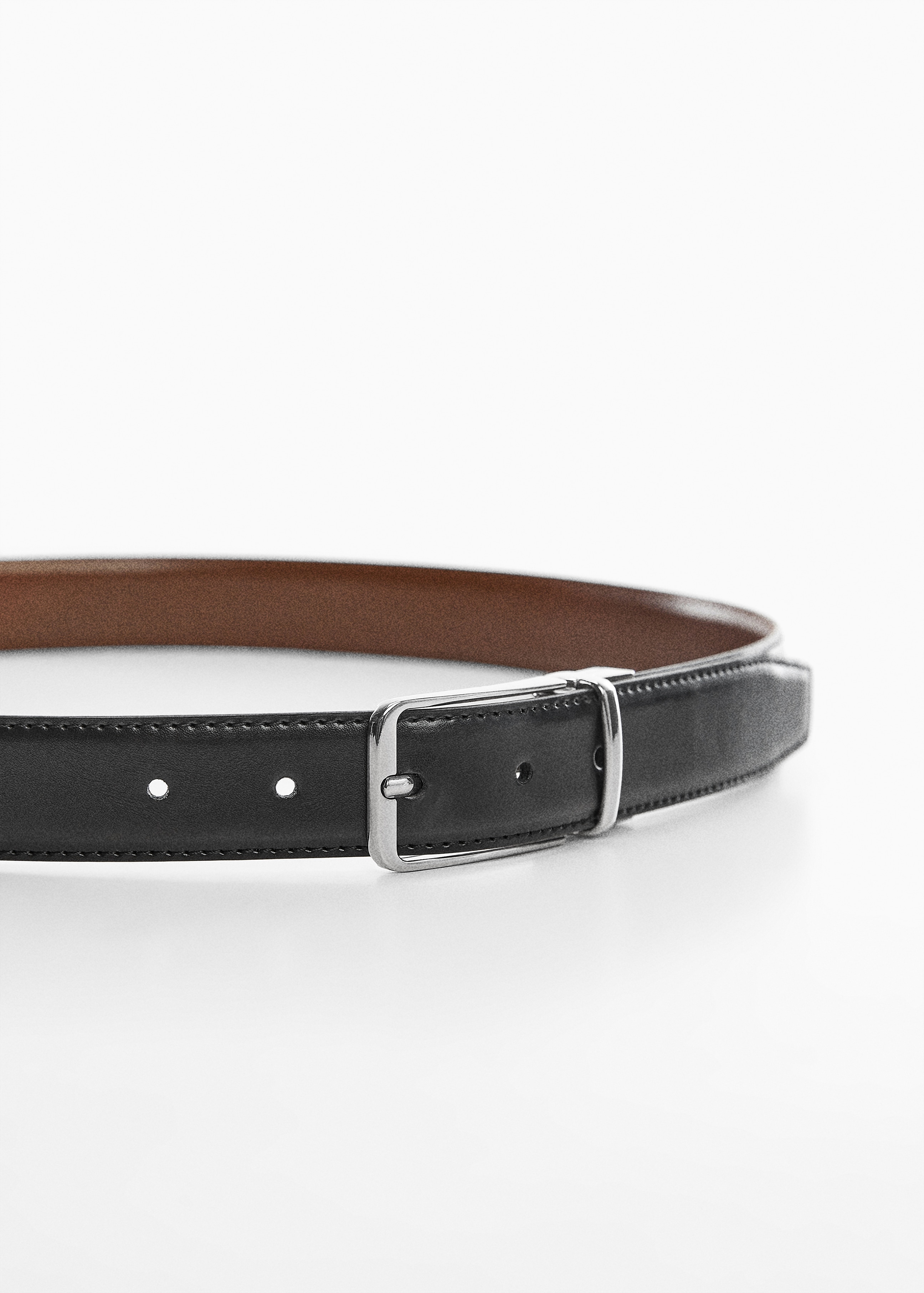 Leather reversible belt - Medium plane