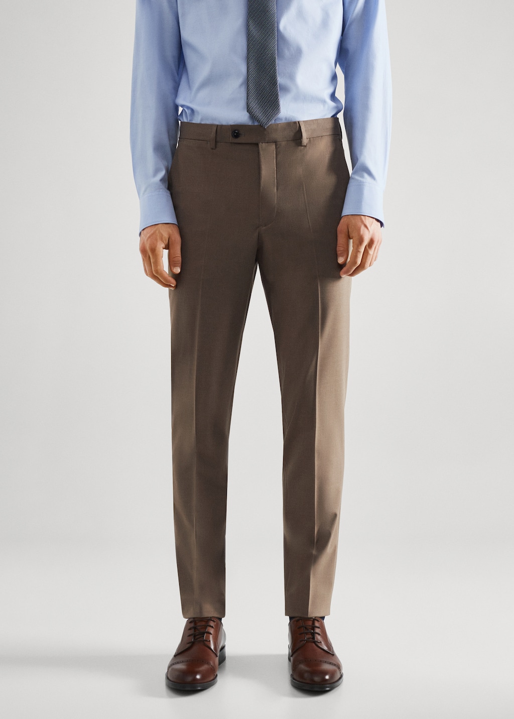 Stretch fabric slim-fit suit trousers - Medium plane