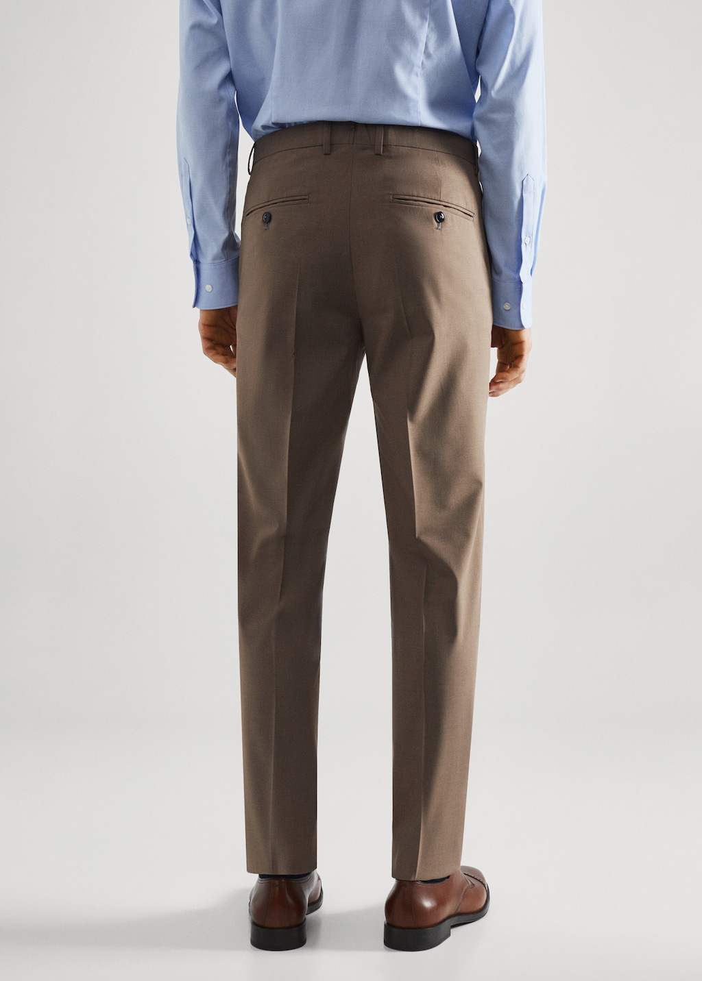 Stretch fabric slim-fit suit trousers - Reverse of the article