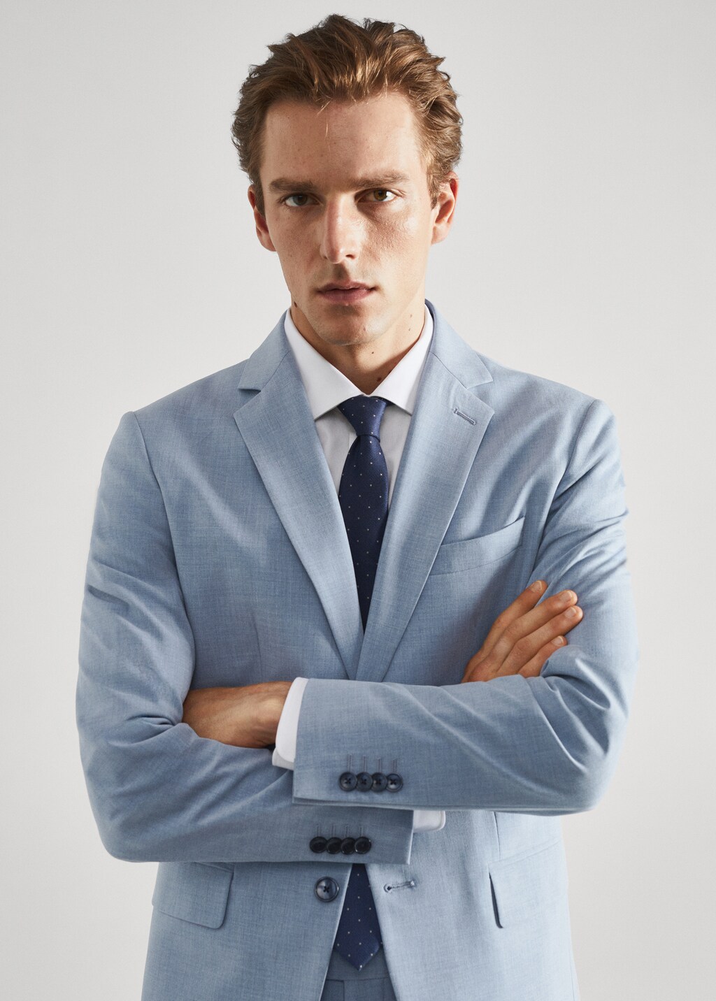 Stretch fabric slim-fit suit jacket - Details of the article 1