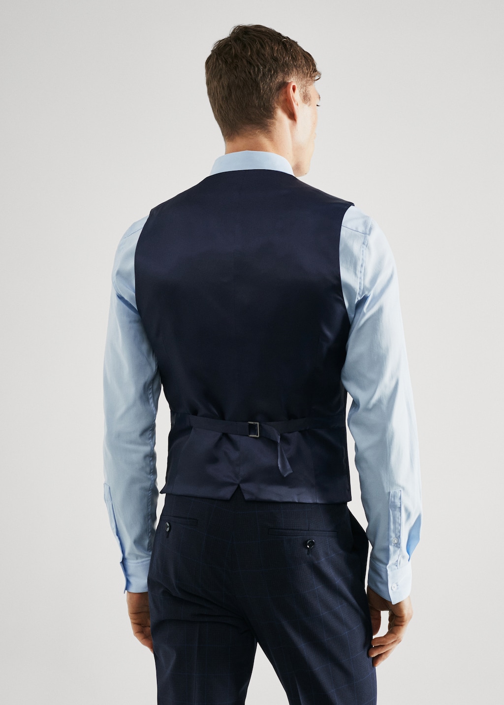 Super slim-fit check suit waistcoat - Reverse of the article