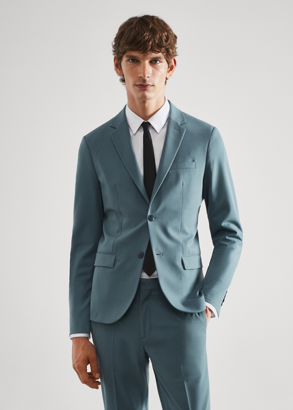 Super slim-fit suit jacket in stretch fabric - Medium plane