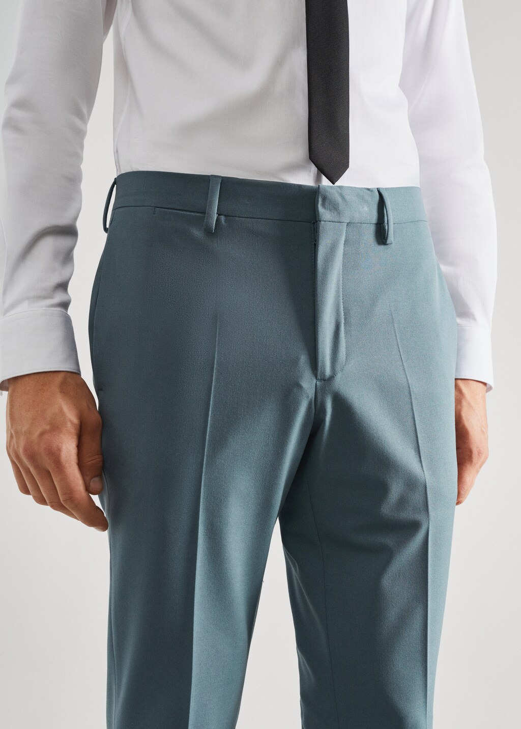 Stretch fabric super slim-fit suit trousers - Details of the article 1