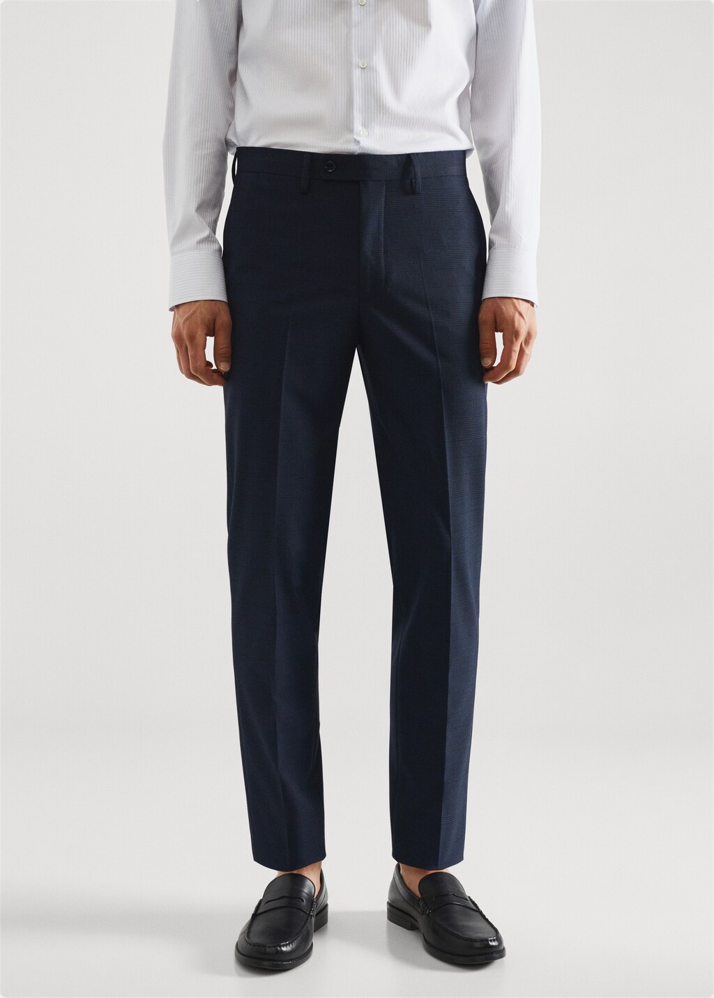 Stretch fabric slim-fit printed suit trousers - Medium plane